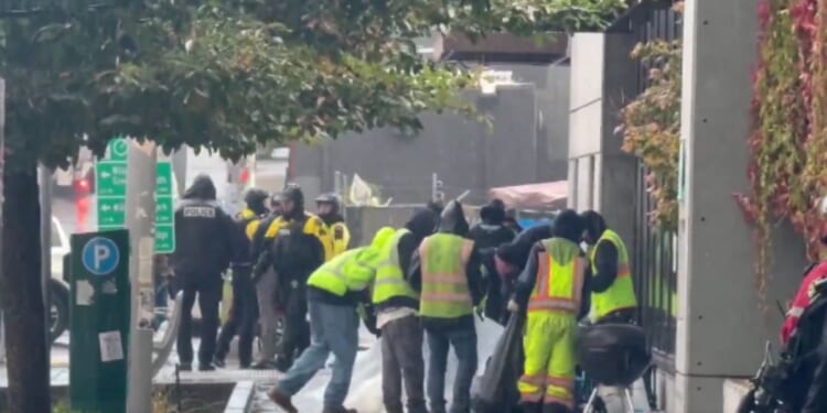 On Saturday, police in Portland, Oregon, began cleaning up an encampment -- reportedly used by antifa - outside an Immigration and Customs Enforcement facility.