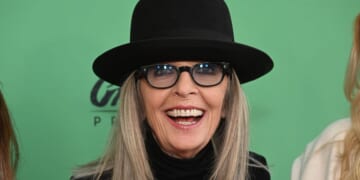Diane Keaton smiles at a premiere in Los Angeles on Aug. 10, 2022.