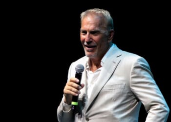 Kevin Costner speaks during the México Siglo XXI Forum at Auditorio Nacional on Sept. 5, 2025, in Mexico City, Mexico.