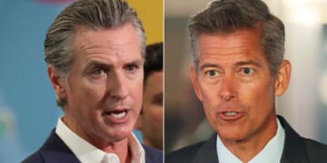 Transportation Secretary Sean Duffy, right, has told California's Gov. Gavin Newsom that federal funding will be withheld unless the state stops licensing truck drivers who cannot meet English proficiency requirements.