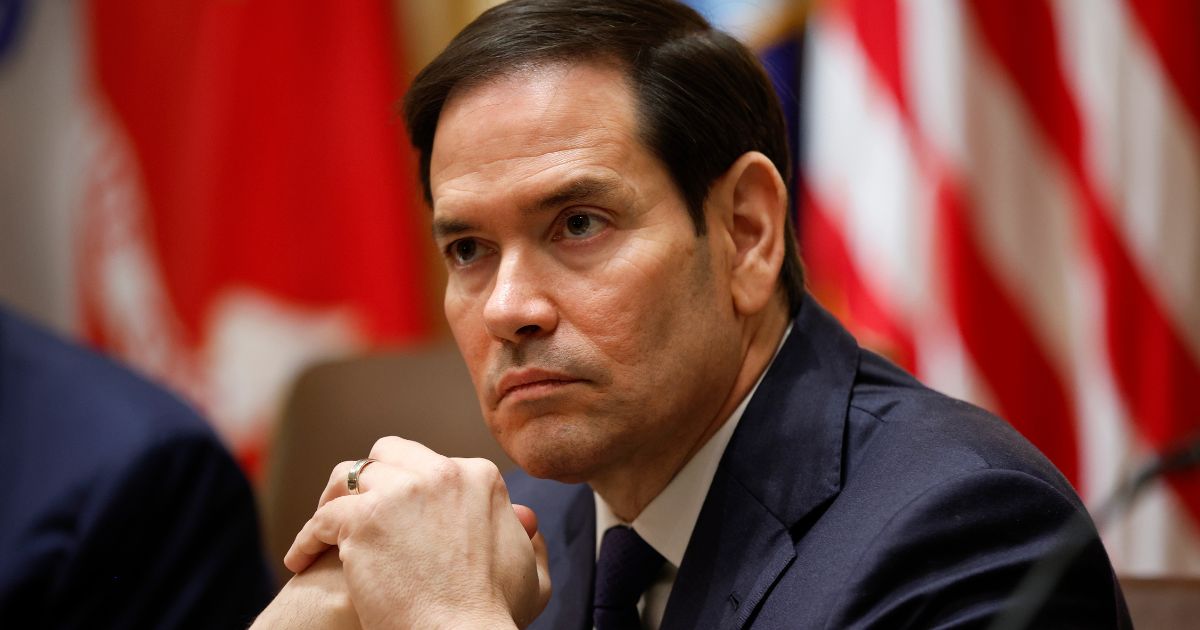 Secretary of State Marco Rubio looks on during a meeting with President Donald Trump and President of Argentina Javier Milei in the Cabinet Room at the White House in Washington, D.C., on Tuesday.