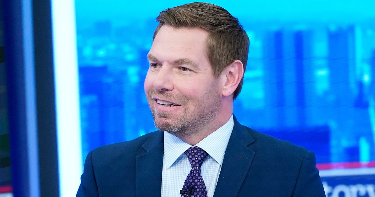 Rep. Eric Swalwell visits "The Story With Martha MacCallum" at Fox News Channel Studios in New York City on July 22, 2024.
