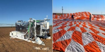 Texas resident Ann Vincent Walter called the Hale County Sheriff's Department to report a strange sighting, and learned that NASA representatives were looking for some equipment that had blown off course.