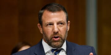 Sen. Markwayne Mullin, a Republican from Oklahoma, speaks during a Senate Committee on Health, Education, Labor, and Pensions hearing in the Dirksen Senate Office Building on Sept. 17, 2025, in Washington, D.C.