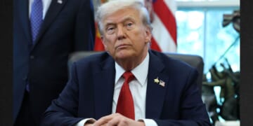 President Donald Trump speaks in the Oval Office at the White House in Washington, D.C.
