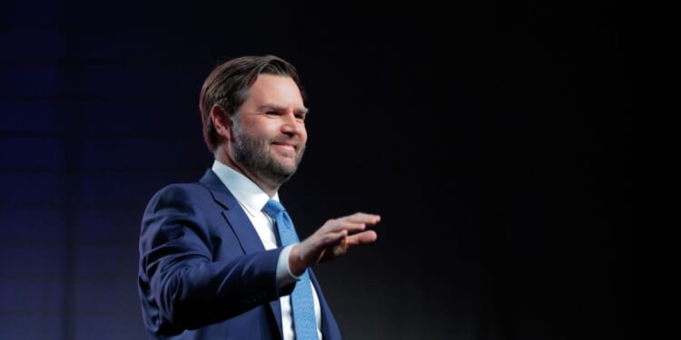 Vice President J.D. Vance addresses the National League of Cities: Congressional City Conference at the Marriott Marquis on March 10, 2025, in Washington, D.C.
