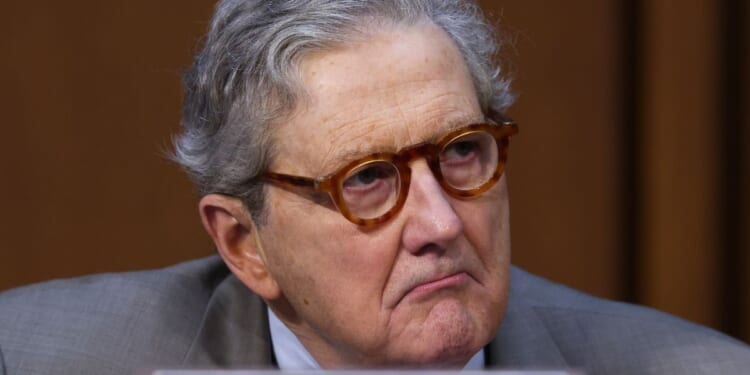 Sen. John Kennedy looks on as U.S. Attorney General Pam Bondi testifies before the Senate Judiciary Committee in the Hart Senate Office Building on Capitol Hill in Washington, D.C., on Tuesday.
