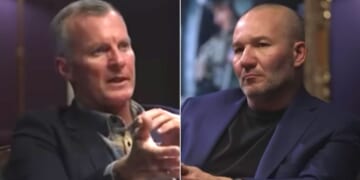 Private security contractor Bryan Harpole, left, shared the revealing text messages with podcaster Shawn Ryan.