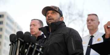 FBI Director Kash Patel speaks at a news conference regarding the shooting of two National Guard soldiers near the White House in Washington, DC on Nov. 26, 2025.