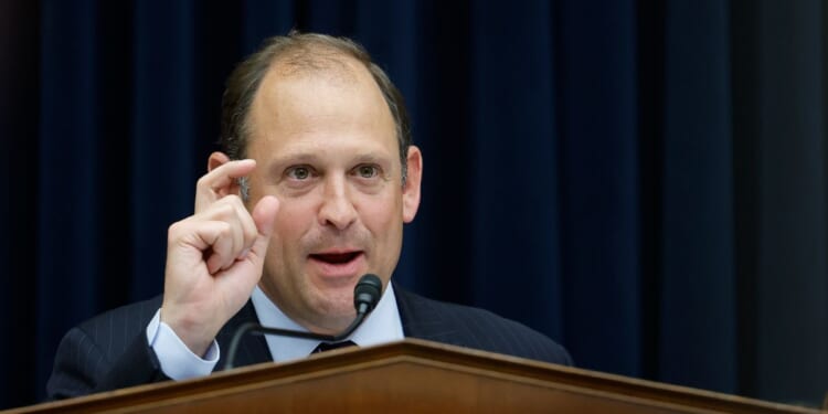 Rep. Andy Barr, a Republican from Kentucky, participates in a House Financial Services Committee Hearing at the Rayburn House Office Building on May 17, 2023, in Washington, D.C.