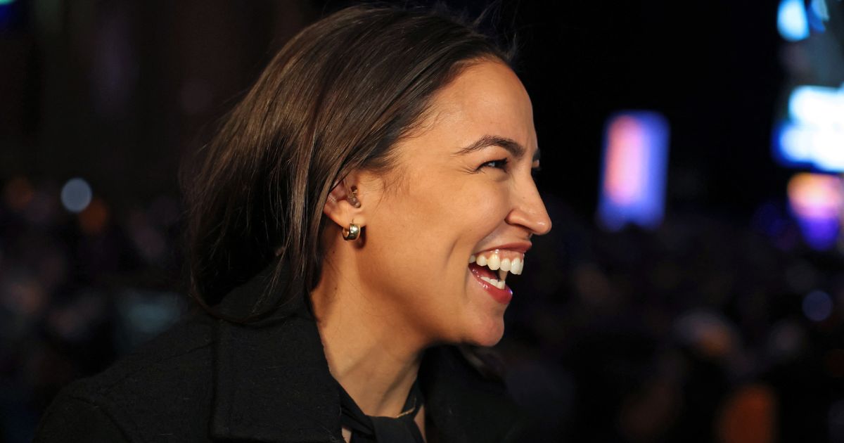 Rep. Alexandria Ocasio-Cortez celebrates New York City Mayoral candidate Zohran Mamdani's victory during an election night event in Brooklyn on Tuesday.
