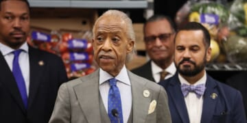 Al Sharpton speaks during a press conference at New York Common Pantry on Oct. 30, 2025, in New York City.