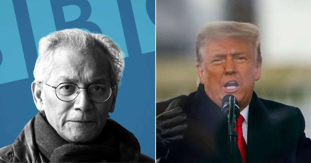 BBC Chair Samir Shah, left, apologized for the network's deceptive editing of footage of Donald Trump on Jan. 6, 2021, but he rejected claims of systemic bias in the broadcaster's reporting.