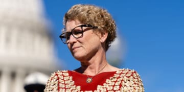 Representative Chrissy Houlahan attends a news conference outside of the US Capitol on Nov. 6, 2025 in Washington, DC.