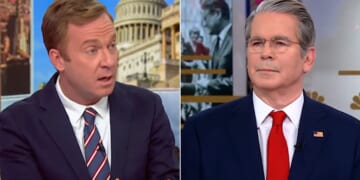 Treasury Secretary Scott Bessent explained to MSNBC's Jonathan Lemire the difference between a currency swap and a "bailout." (MSNBC / YouTube screen shot)