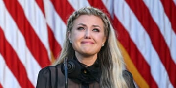 Erika Kirk, Charlie Kirk's widow, participates in a Medal of Freedom Ceremony for late conservative activist Charlie Kirk in the Rose Garden of the White House in Washington, D.C., on Oct. 14, 2025.