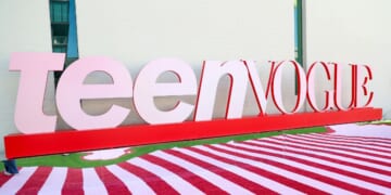 Teen Vogue signage is seen during the 2025 Teen Vogue Summit at NYA WEST on Sept. 20, 2025, in Los Angeles, California.