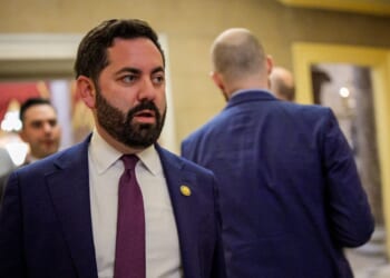 Rep. Michael Lawler, a Republican from New York, walks into the office of House Speaker Mike Johnson on Capitol Hill on Nov. 17, 2025, in Washington, D.C.