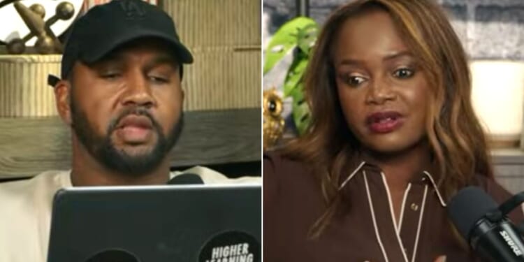 "Higher Learning" host Van Lathan was very blunt with former Biden White House Press Secretary Karine Jean-Pierre, right.