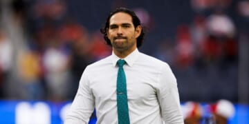 Mark Sanchez former NFL quarterback on the field during a game between the San Francisco 49ers and the Los Angeles Rams at SoFi Stadium on September 17, 2023 in Inglewood, California.