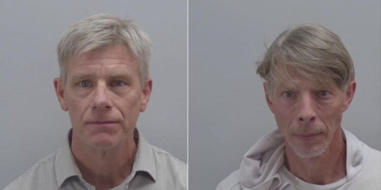 Official mugshots released by The Department of Homeland Security of the two men accused of planning to carry out an attack against US Immigration and Customs Enforcement agents, John Wilson Bennett and Mark Booth Bennett.