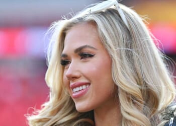 Gracie Hunt on the sideline prior to the AFC Divisional playoff game between the Kansas City Chiefs and the Houston Texans at GEHA Field at Arrowhead Stadium on Jan. 18, 2025, in Kansas City, Missouri.