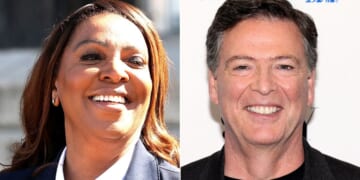At least one legal expert agreed that New York Attorney General Letitia James, left, and former FBI Director James Comey, right, might want to pause their victory laps.
