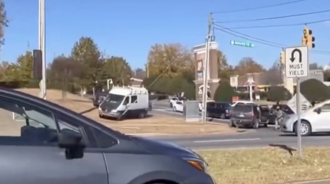 An officer was injured after DHS said a man “weaponized” his vehicle against a North Carolina ICE raid. (Screenshot via @DHSgov on X)