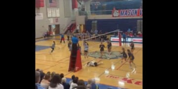 Michigan's Skyline High School girls volleyball team wins its way to the Elite Eight in the state volleyball tournament on Thursday.