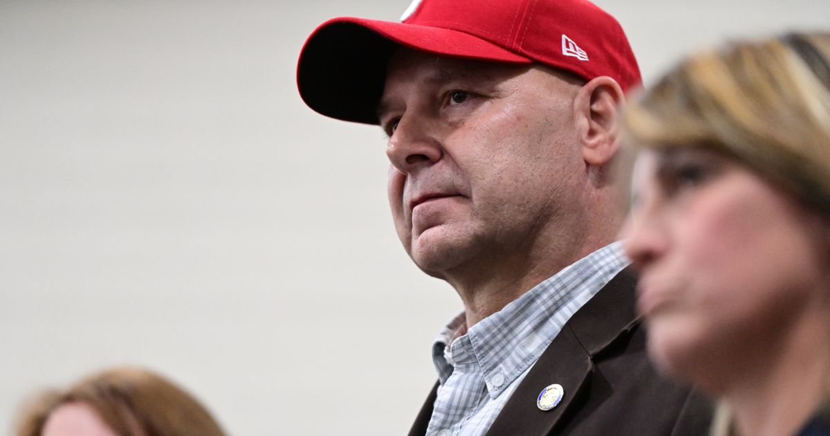 Then-Republican candidate for Pennsylvania governor Doug Mastriano addresses the media after a rally in Manheim, Pennsylvania, on Oct. 29, 2025.