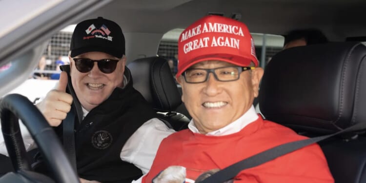 Toyota Chairman Goes Hard Core MAGA With Trump-Vance Photos on His Shirt and a Classic Red MAGA Cap
