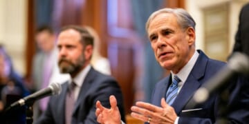 Texas Gov. Greg Abbott speaks during a bill signing in the State Capitol on April 23, 2025, in Austin, Texas.