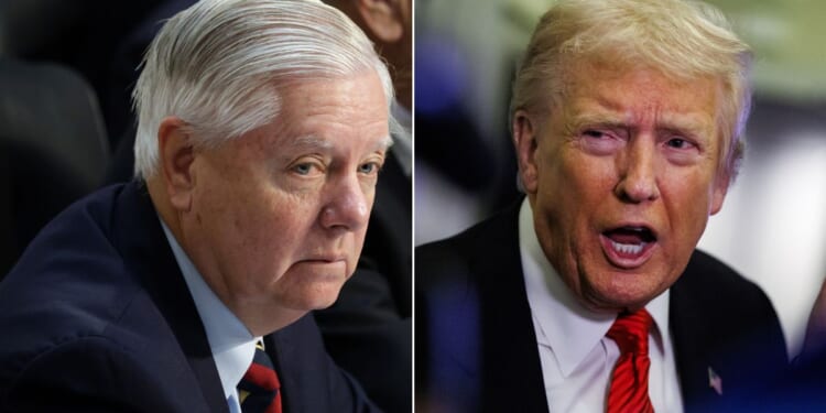 President Donald Trump had heated words with GOP leadership, including South Carolina Sen. Lindsey Graham, left.