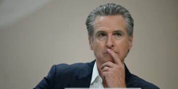 California Gov. Gavin Newsom attends a press conference during the COP30 UN Climate Change Conference in Belem, Para State, Brazil, on Nov. 11, 2025.