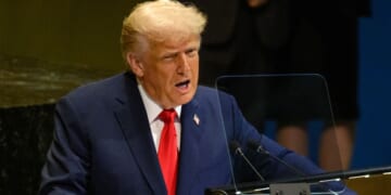 President Donald Trump speaks to the 80th session of the United Nations General Assembly at United Nations Headquarters on Sept. 23, 2025, in New York City.