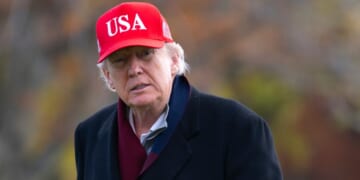 President Donald Trump arrives on the South Lawn of the White House on Nov. 22, 2025, in Washington, D.C.