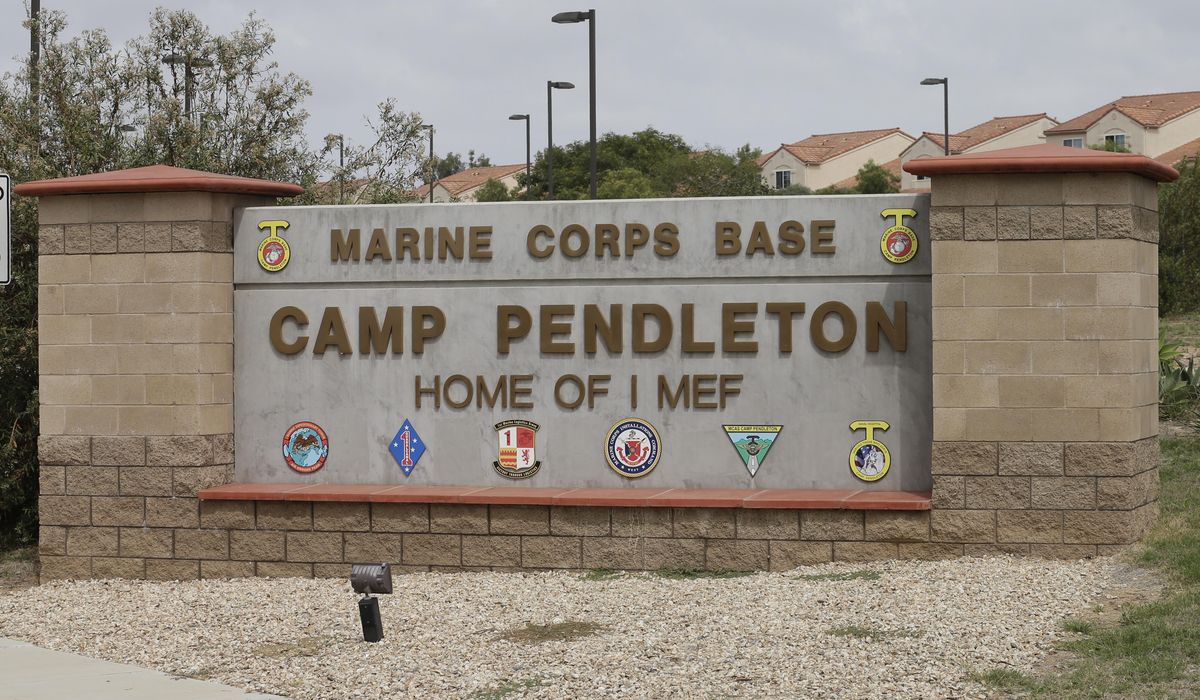 Marine at Camp Pendleton in California dies following vehicle mishap