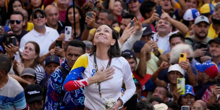 Supporters of Venezuelan opposition leader Maria Corina Machado march worldwide