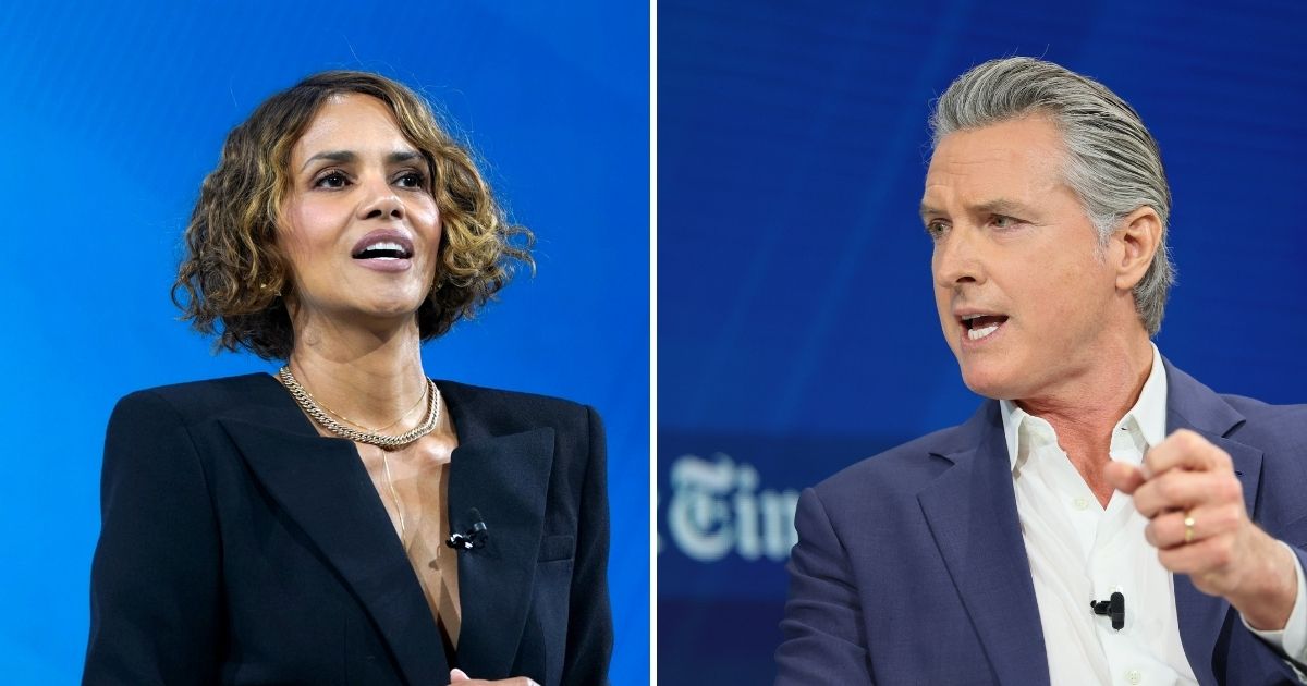 Halle Berry said she would not be supporting California Democratic Gov. Gavin Newsom for the presidency during the DealBook Summit at the Lincoln Center on Dec. 3, 2025, in New York City.