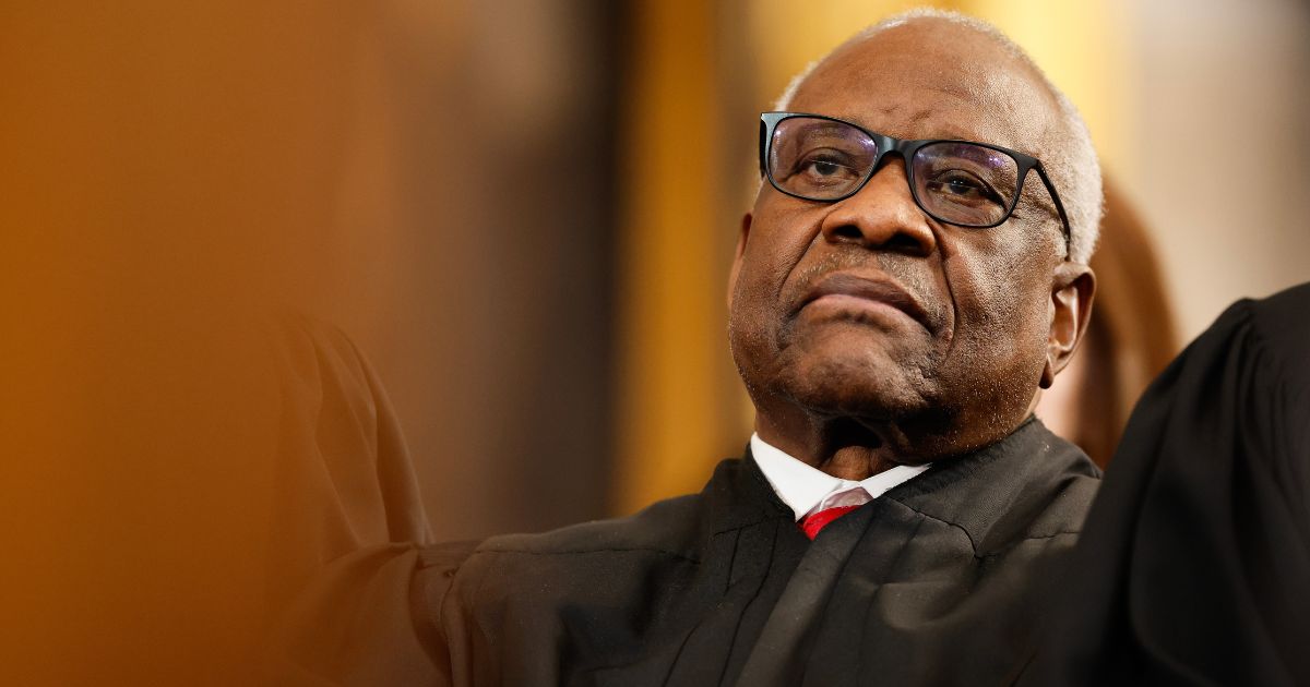 Associate Supreme Court Justice Clarence Thomas, seen in a January photo, pressed a representative of the New Jersey Attorney General’s office to admit Tuesday that the state had no basis to investigate a pro-life pregnancy center.