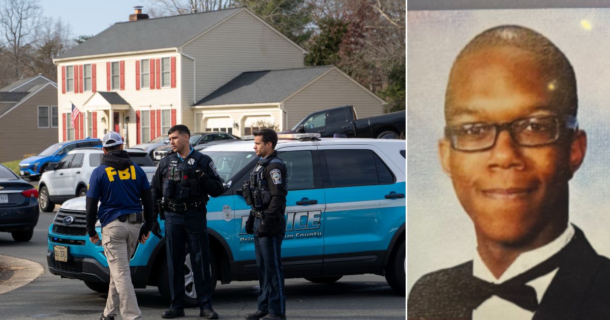 FBI agents and police, right, gather Thursday in front of the home of suspected Jan. 6, 2021, pipe bomber Brian Cole, left. Authorities said they believe Cole placed two pipe bombs the night before the U.S. Capitol incursion.