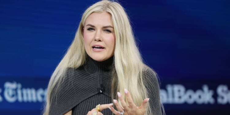 Turning Point USA CEO Erika Kirk speaks onstage during the 2025 New York Times Dealbook Summit at Jazz at Lincoln Center on Dec. 3, 2025, in New York City.