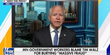 Minnesota Gov. Tim Walz speaks on NBC's "Meet the Press" on Sunday.