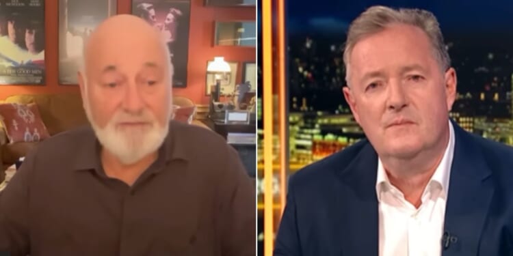 Rob Reiner, left, showed compassion when host Piers Morgan asked his reaction to Charlie Kirk's September assassination.