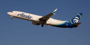 A file photo shows an Alaska Airlines Boeing 737 airplane departing San Diego International Airport to Atlanta on Dec. 6.