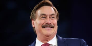 My Pillow CEO Mike Lindell speaks at the Conservative Political Action Conference at the Gaylord National Resort Hotel and Convention Center on Feb. 21, 2025, in Oxon Hill, Maryland.