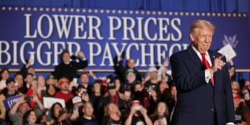 President Donald Trump attends an event Tuesday in Mount Pocono, Pennsylvania.