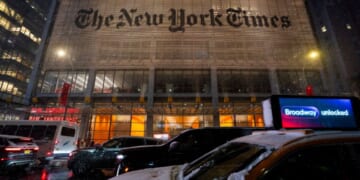The New York Times building in New York City is seen in a file photo dated Feb. 8.