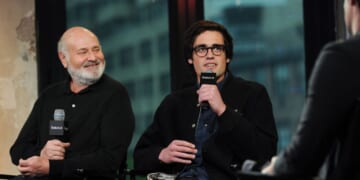 Rob Reiner and his son Nick Reiner attend AOL Build Presents: "Being Charlie" at AOL Studios in New York on May 4, 2016, in New York City.