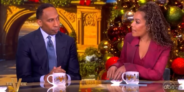 In a conversation with "The View" co-host Sunni Hostin, Stephen A. Smith doubled down on his comments critical of Sen. Mark Kelly for "telling military men and women to ignore the commander in chief."